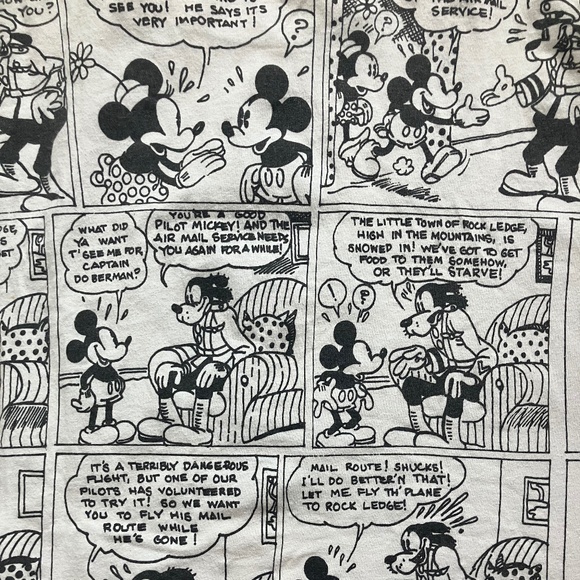 Vintage Disney Minnie Mouse Blue Hat Newspaper AOP Tee Size L / XL - Picture 4 of 7